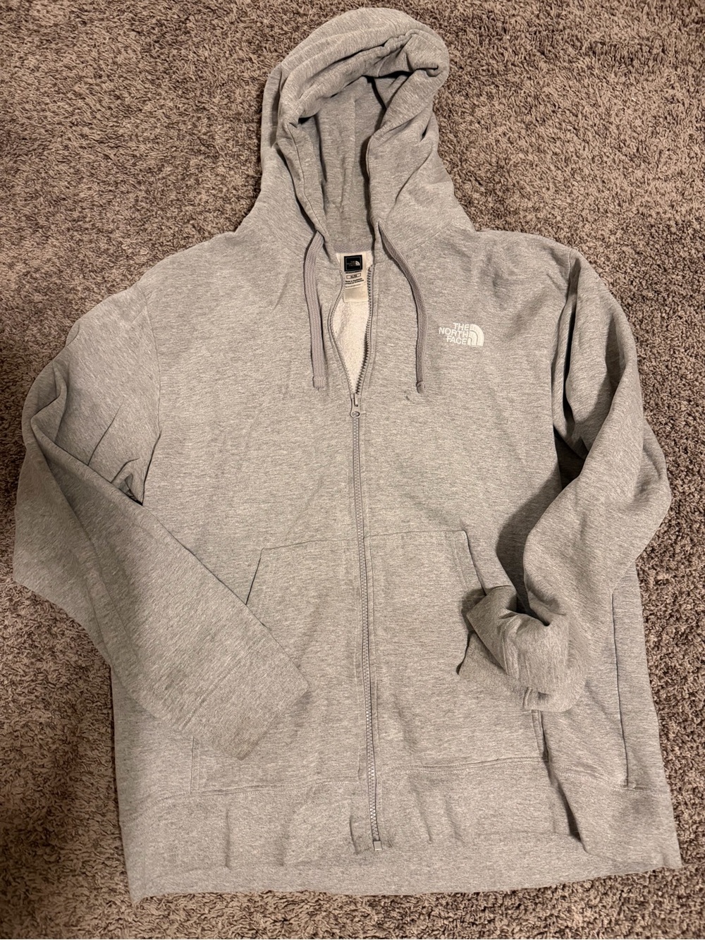 The North Face Light Gray Full-Zip Hoodie